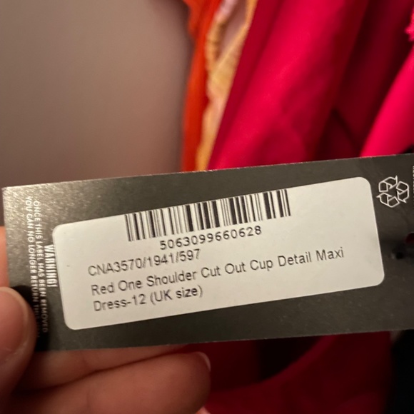 Red One Shoulder Cut Out Maxi Dress - Picture 5 of 5